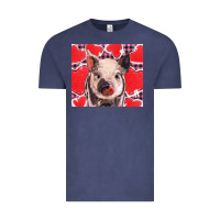 Vintage Denim valentine's day glitter hearts pig Vintage Tee - BarkalooDesign