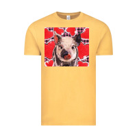 Vintage Mustard valentine's day glitter hearts pig Vintage Tee - BarkalooDesign