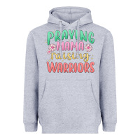 Heather Grey prying mama raising warriors malia Heavyweight Hoodie - MaliasSmallBusiness