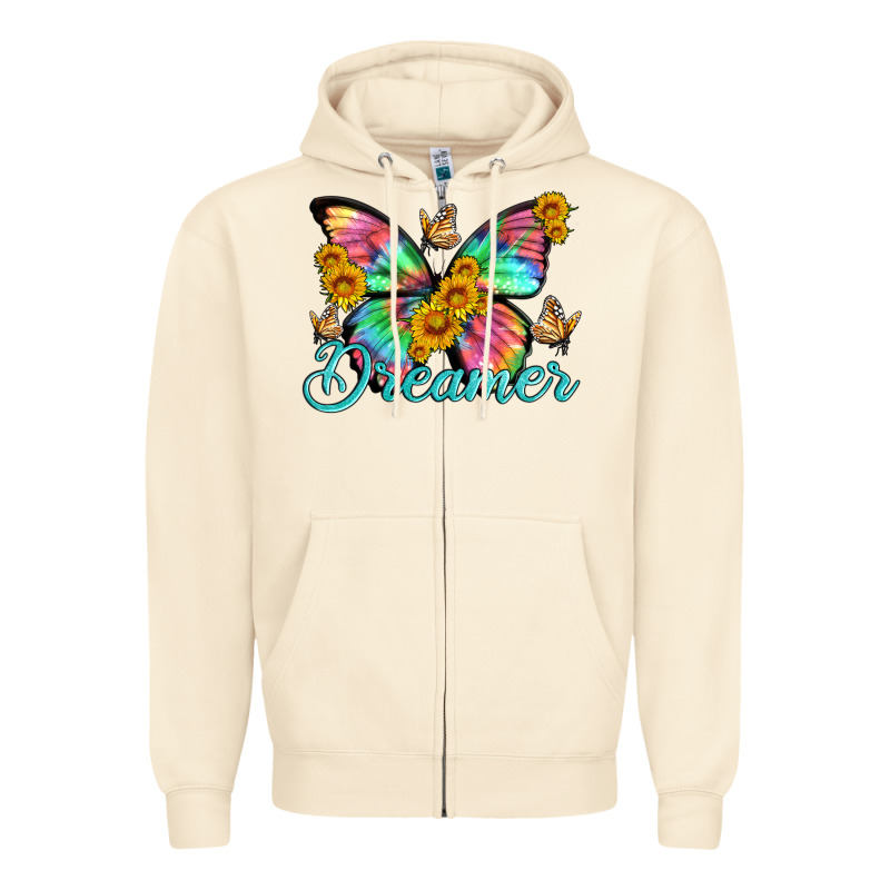 Dreamer With Butterfly And Sunflowers Zipper Hoodie by Artiststas | Teevron