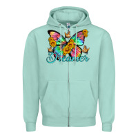Seafoam dreamer with Butterfly and sunflowers Zipper Hoodie - Artiststas