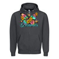 Smoke dreamer with Butterfly and sunflowers Zipper Hoodie - Artiststas