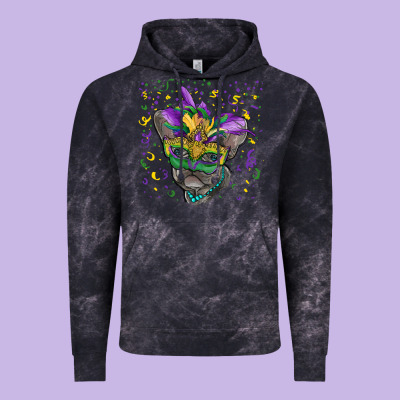 Vintage Hoodie mardi gras mask french bulldog