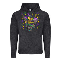 Vintage Black mardi gras mask french bulldog Vintage Hoodie - RanaPortraitStore
