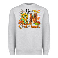 Heather Grey you rn good hands fall Heavyweight Sweatshirt - texasbilliewilder