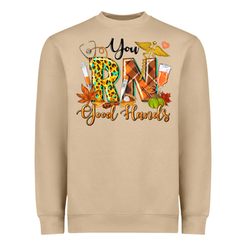 You Rn Good Hands Fall Heavyweight Sweatshirt by texasbilliewilder | Teevron