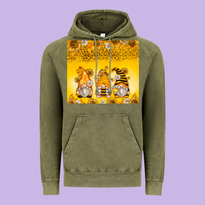 Vintage Hoodie bumble bee gnomes