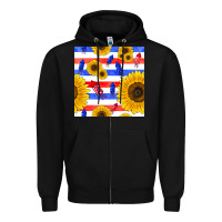 Black patriotic sunflowers Zipper Hoodie - BundleAndBundleShop