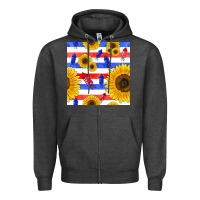 Charcoal Heather patriotic sunflowers Zipper Hoodie - BundleAndBundleShop