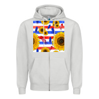 Dove Grey patriotic sunflowers Zipper Hoodie - BundleAndBundleShop