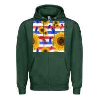 Sports Green patriotic sunflowers Zipper Hoodie - BundleAndBundleShop