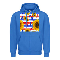 True Royal patriotic sunflowers Zipper Hoodie - BundleAndBundleShop