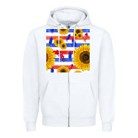 White patriotic sunflowers Zipper Hoodie - BundleAndBundleShop