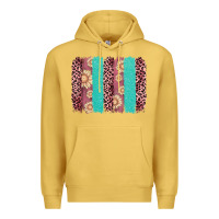 Antique Gold valentine's day floral leopard brushstroke Premium Hoodie - AdoDesignShop