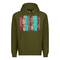Army Green valentine's day floral leopard brushstroke Premium Hoodie - AdoDesignShop
