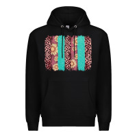 Black valentine's day floral leopard brushstroke Premium Hoodie - AdoDesignShop