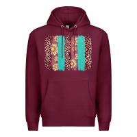 Burgundy valentine's day floral leopard brushstroke Premium Hoodie - AdoDesignShop