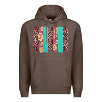 Coffee valentine's day floral leopard brushstroke Premium Hoodie - AdoDesignShop