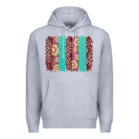 Heather Grey valentine's day floral leopard brushstroke Premium Hoodie - AdoDesignShop