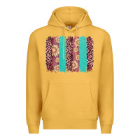 Mustard valentine's day floral leopard brushstroke Premium Hoodie - AdoDesignShop