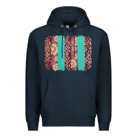 Navy valentine's day floral leopard brushstroke Premium Hoodie - AdoDesignShop