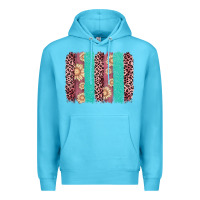 Ocean Blue valentine's day floral leopard brushstroke Premium Hoodie - AdoDesignShop