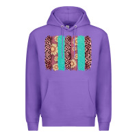 Purple valentine's day floral leopard brushstroke Premium Hoodie - AdoDesignShop