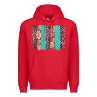 Red valentine's day floral leopard brushstroke Premium Hoodie - AdoDesignShop