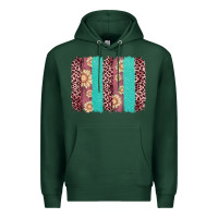 Sports Green valentine's day floral leopard brushstroke Premium Hoodie - AdoDesignShop