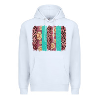 White valentine's day floral leopard brushstroke Premium Hoodie - AdoDesignShop