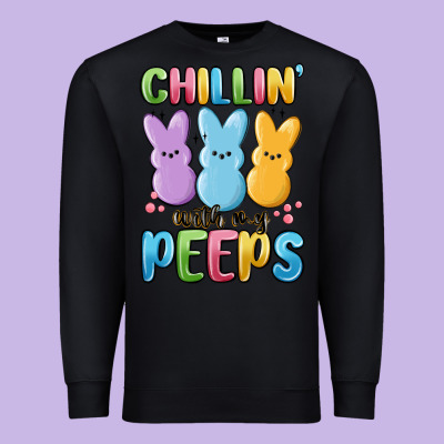 Chillin' With My Peeps Premium Sweatshirt Designed By Maliassmallbusiness