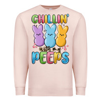 Pale Pink chillin' with my peeps Premium Sweatshirt - MaliasSmallBusiness