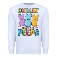 White chillin' with my peeps Premium Sweatshirt - MaliasSmallBusiness