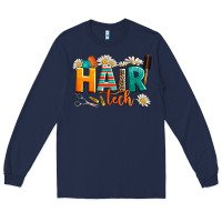 Navy hair tech Long Sleeve Tee - AdoDesignShop