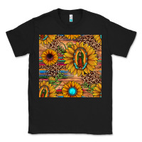 Black our lady of guadalupe sunflower  seamless pattern Classic Tee - JahusDesignShop