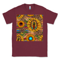 Burgundy our lady of guadalupe sunflower  seamless pattern Classic Tee - JahusDesignShop
