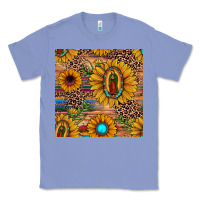 Colony Blue our lady of guadalupe sunflower  seamless pattern Classic Tee - JahusDesignShop