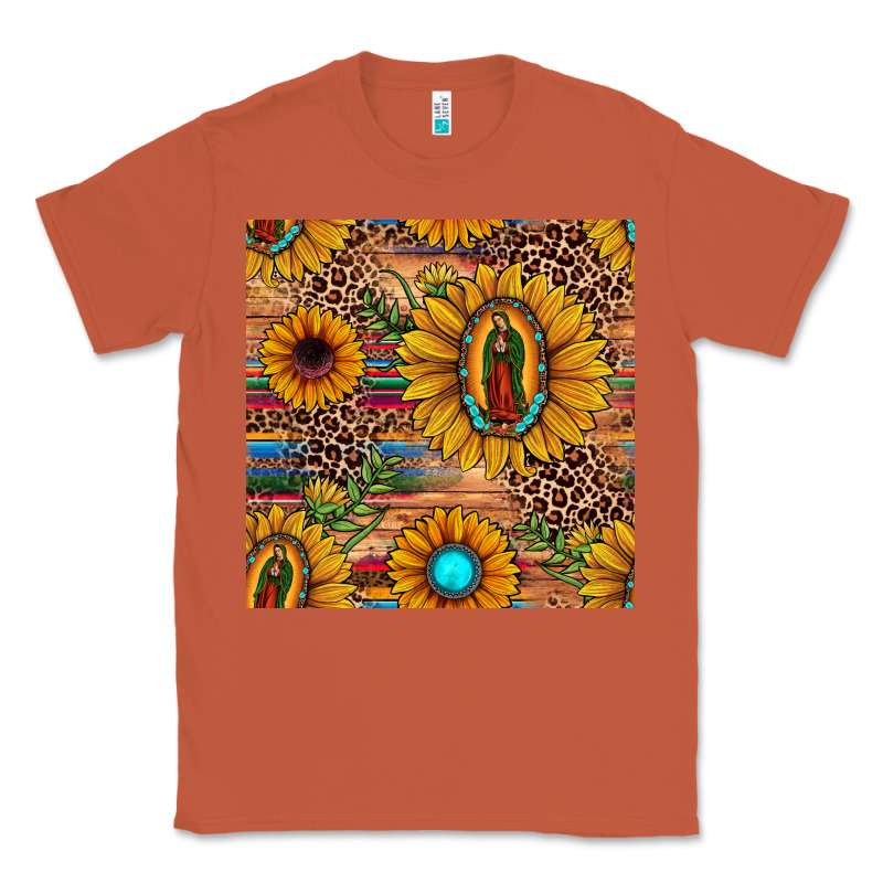 Our Lady Of Guadalupe Sunflower  Seamless Pattern Classic Tee by JahusDesignShop | Teevron