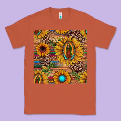 Our Lady Of Guadalupe Sunflower  Seamless Pattern Classic Tee Designed By Jahusdesignshop