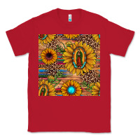 Red our lady of guadalupe sunflower  seamless pattern Classic Tee - JahusDesignShop
