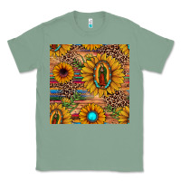 Sage our lady of guadalupe sunflower  seamless pattern Classic Tee - JahusDesignShop