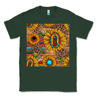 Sports Green our lady of guadalupe sunflower  seamless pattern Classic Tee - JahusDesignShop