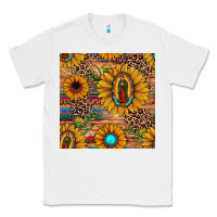 White our lady of guadalupe sunflower  seamless pattern Classic Tee - JahusDesignShop