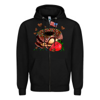 Black donut strawberry and usa flag Zipper Hoodie - AdoDesignShop