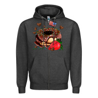 Charcoal Heather donut strawberry and usa flag Zipper Hoodie - AdoDesignShop