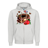Dove Grey donut strawberry and usa flag Zipper Hoodie - AdoDesignShop