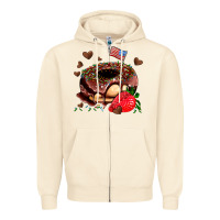 Donut Strawberry And Usa Flag Zipper Hoodie | Teevron