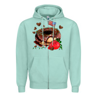 Seafoam donut strawberry and usa flag Zipper Hoodie - AdoDesignShop