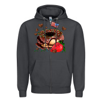 Smoke donut strawberry and usa flag Zipper Hoodie - AdoDesignShop