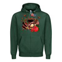Sports Green donut strawberry and usa flag Zipper Hoodie - AdoDesignShop